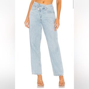 Agolde Los Angeles Lightwash Criss Cross Straight Leg Jeans